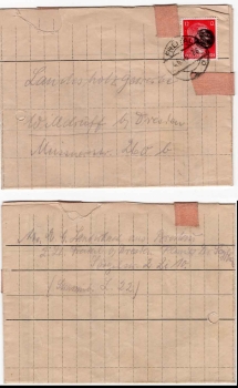 Freital Saxon blackening 12 Pfennig Hitler on cover o Freital 4.6.1945 to Wilsdruff