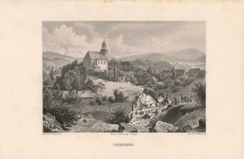 Friedberg Frydberk original steel engraving around 1870