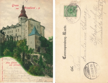 Friedland Bohemia Old Castle Railway Post Zittau Reichenau Train 2612 September 28, 1900