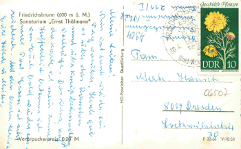 Friedrichsbrunn Sanatorium Erst Thälmann o 1969