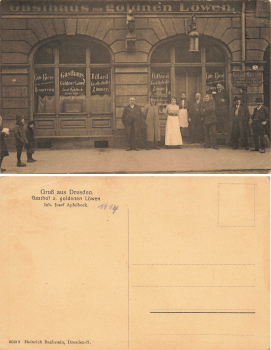 Friedrichstadt Dresden Friedrichstrasse 7 Gasthof zum goldenen Loewen Josef Apfelbeck * 1914