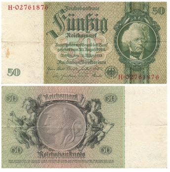 Fünfzig Reichsmark 30. März 1933 RO175d DEU-210d Rosenberg 175d DEU 210d