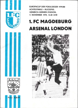 1.FC Magdeburg vs. Arsenal london football program booklet Europa-Cup of the cup winners 7.11.1979