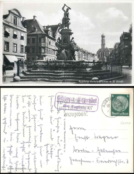 86456 Gablingen - air base over Augsburg country postmark on postcard o 18.4.1939