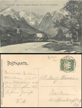 82467 Garmisch Alpspitze, Höllental, Waxenstein und Zugspitze o 3.8.1908