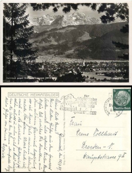 82467 Garmisch against Dreitorspitzgruppe Pictures of German Heimat 714 o 15.7.1939