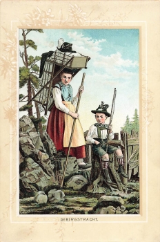 Mountain costume original lithograph around 1890