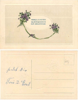 Geburtstag zwei Blumensträuße *ca. 1910