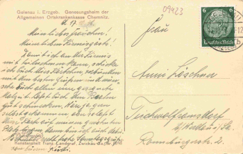Gelenau Erzgebirge Genesungsheim der Otskrankenkasse Chemnitz o 1936