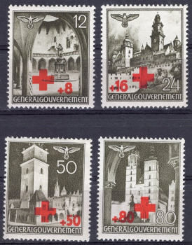 Generalgouvernement Michel 52-55 ** postfrisch Freimarken Rotes Kreuz