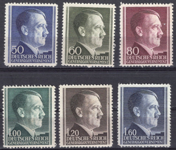 Generalgouvernement Michel 83-88 ** postfrisch Adolf Hitler