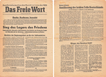 Geneva Conference 1955 Special Edition Das Freie Wort SED Newspaper