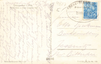 99887 Georgenthal FDGB Heim Deutscher Hof o 1957