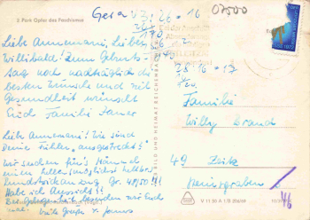Gera Thüringen Park Opfer des Faschismus o 1969