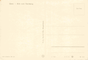 Gera Thüringen vom Hainberg * 1960