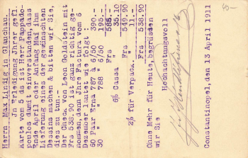 German Post in Turkey postal stationery 20 Para with watermark o Constantinople 2 1911