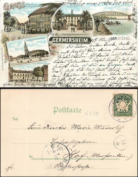 Germersheim Litho postman stamp o 9.5.1900