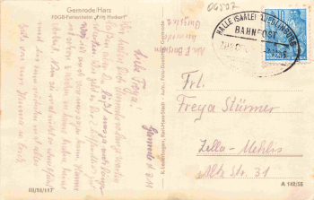 06485 Gernrode Harz FDGB Heim Fritz Heckert o 1955