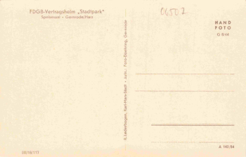 06485 Gernrode Harz FDGB Vertragsheim Stadtpark * 1954