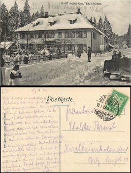 Gernsbach Gasthaus Kaltenbronn o 18.01.1926