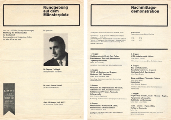 Trade Union Cartel Zurich leaflet rally on Muensterplatz around 1950
