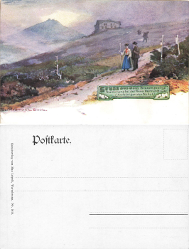 Giant Mountains Prince Heinrich Baude artist card Paul Neumann *around 1900