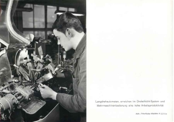 01768 Glashuette watch factory GUB automatic lathe large photo 17.5 x 12.5 cm around 1970