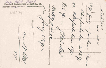 Jerisau Glauchau Sachsen Konzert und Ballhaus Gasthof gebraucht 1944