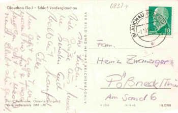 Glauchau Sachsen Schloss o 1964