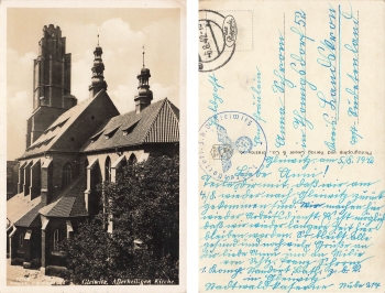 Gleiwitz Upper Silesia Church Gliwice Field Post 1st Base Battalion 3rd b.V. o 1942