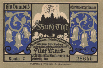 Gleiwitz Oberschlesien Notgeldschein Gliwice um 1920