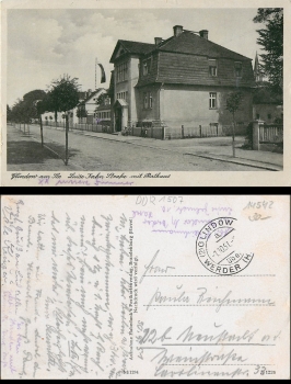 Glindow am See Luise Jahn Strasse mit Rathaus o 1.10.1951