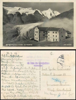 Glocknerhaus mit Pasterze Heiligenblut o 31.7.1929