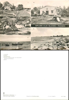 Glowe Island Rugen large map approx. A5 * 1979