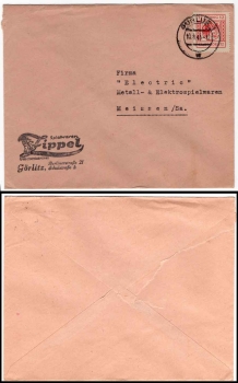 Olbernhau Sächsische Schwärzung 12 Pfennig Hitler o Olbernhau 21.6.1945Görlitz Lokalausgabe Michel 8 auf Brief o 10.8.1945