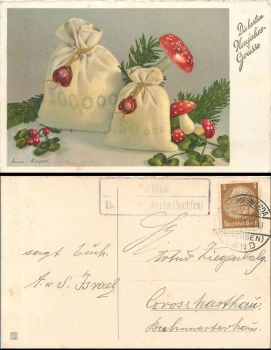 01877 Goldbach district of Bischofswerda country postmark on artist card S Hauffe o 22.12.1961