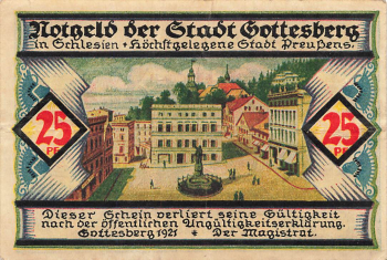 Gottesberg Silesia emergency banknote Bolesławiec 1921