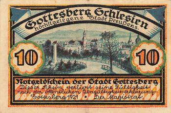 Gottesberg Silesia emergency banknote Bolesławiec 1921