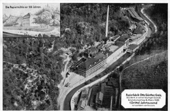 Greiz Vogtland Papierfabrik Otto Günther * um 1910