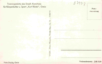 Greiz Vogtland Trainingsstätte "Kurt Rödel" * um 1950