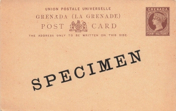 Grenada (La Grenade) Penny Halfpenny SPECIMEN postal stationery 1886 *