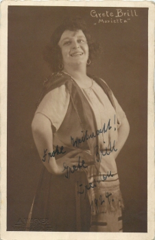 Grete Brill as "Marietta" in Dresden autograph 1924