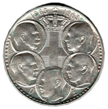 Griechenland 30 Drachmen 1963 Paul I 100. Jahrestag Griechische Könige