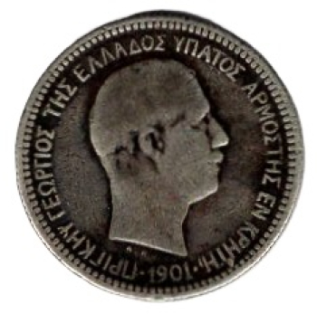 Griechenland Kreta 50 Lepta 1901 George