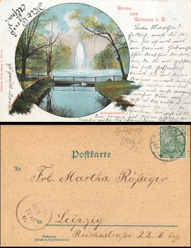 Grimma Sachsen Schwanenteich Verlag Franz koch o 18.3.1901