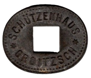 Groitzsch Schuetzenhaus token circa 1920