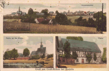 09306 Groß-Milkau OT Erlau Landpoststempel Kleinmilkau über Mittweida o 1933