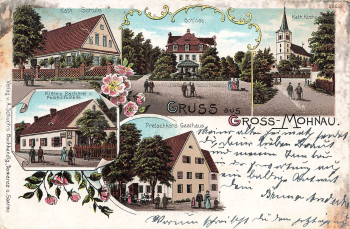 Gross Mohnau Schlesien Maniów Wielki Litho o 1899