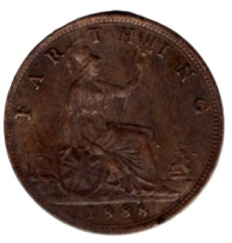 Großbritannien 1 Farthing 1888 Victoria UK