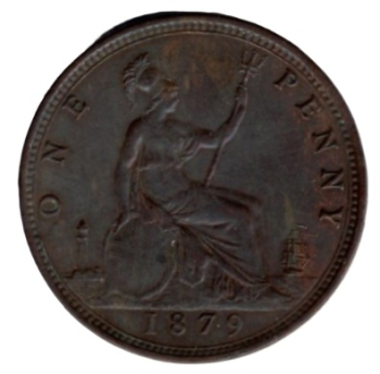 Great Britain 1 Penny 1879 Victoria UK